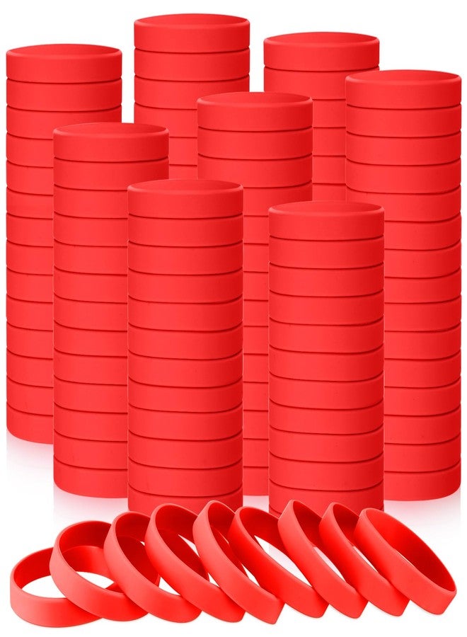 Liliful 100 Pcs Silicone Rubber Wristbands Rubber Wristband Bracelet Bands for Silicone Wristbands for Women Men(Red) - Image 1